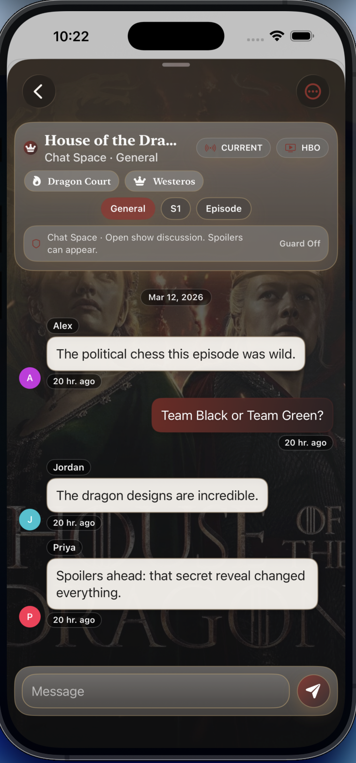 ShowZ V2 chat screen